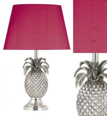 Pineapple Lamp with Pink Shade