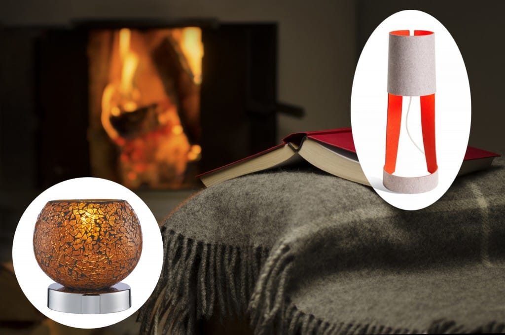 Open book by fireplace.