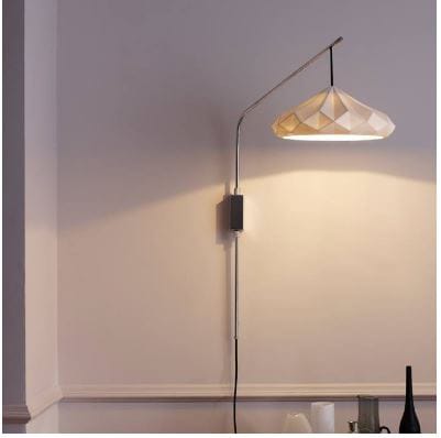 Original BTC HATTON 4 wall light with suspended faceted white bone china shade