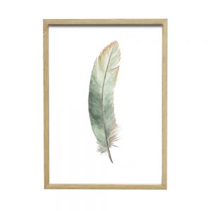 Hübsch Home NATURAL oak picture frame with feather picture