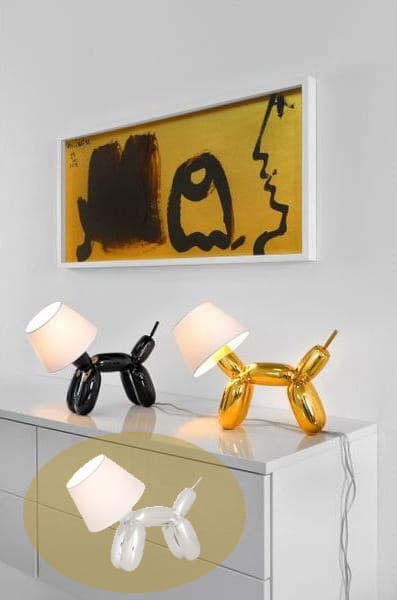 Nordium BALLOON DOG decorative gold finish table lamp