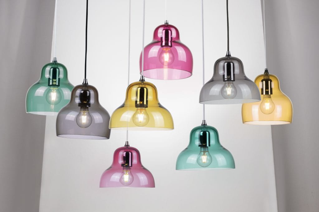 Innermost JELLY 22 curved blown red glass ceiling pendant