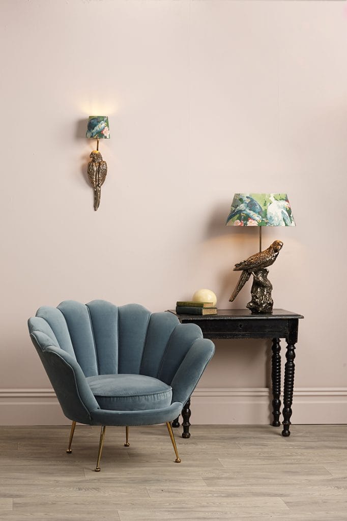 Lighting Company The David Hunt Lighting Collection PARROT Single Wall Bracket Bronze complete with Silk Shade