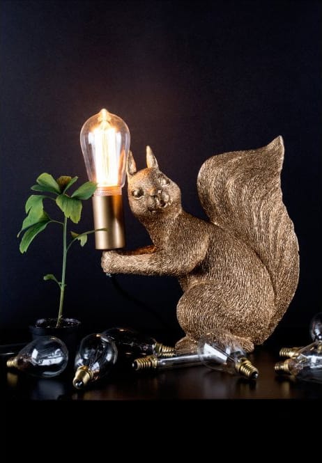 Lighting Company Globen Lighting PIFF squirrel table lamp in brass