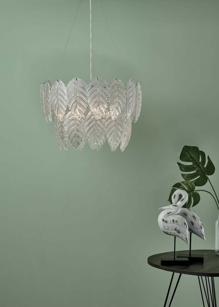 The Lighting Book Vol: 2 PHILLIPA Glass Ceiling Light Pendant Textured Glass And Polished Chrome