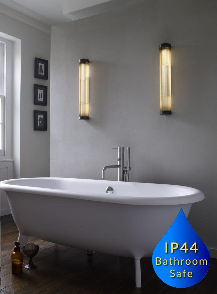 Davey Lighting PILLAR offset LED wall light in polished chrome