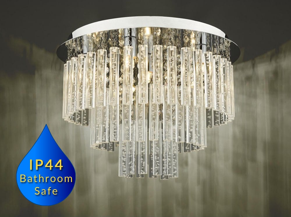 The Lighting Book Vol: 2 PAULITA Bathroom Light Flush Polished Chrome And Clear Glass IP44