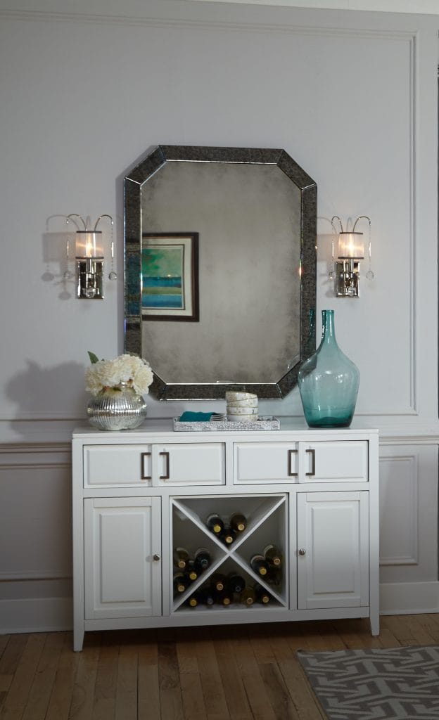 WHITNEY decorative single wall light in imperial silver with organza shade