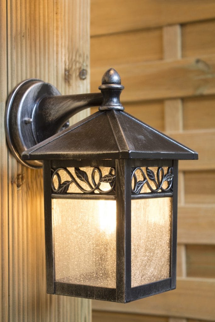 WINCHCOMBE black and silver outdoor wall lantern