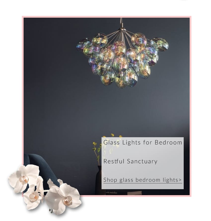 Project: Lighting INFINITY 6 light iridescent glass ceiling pendant chandelier