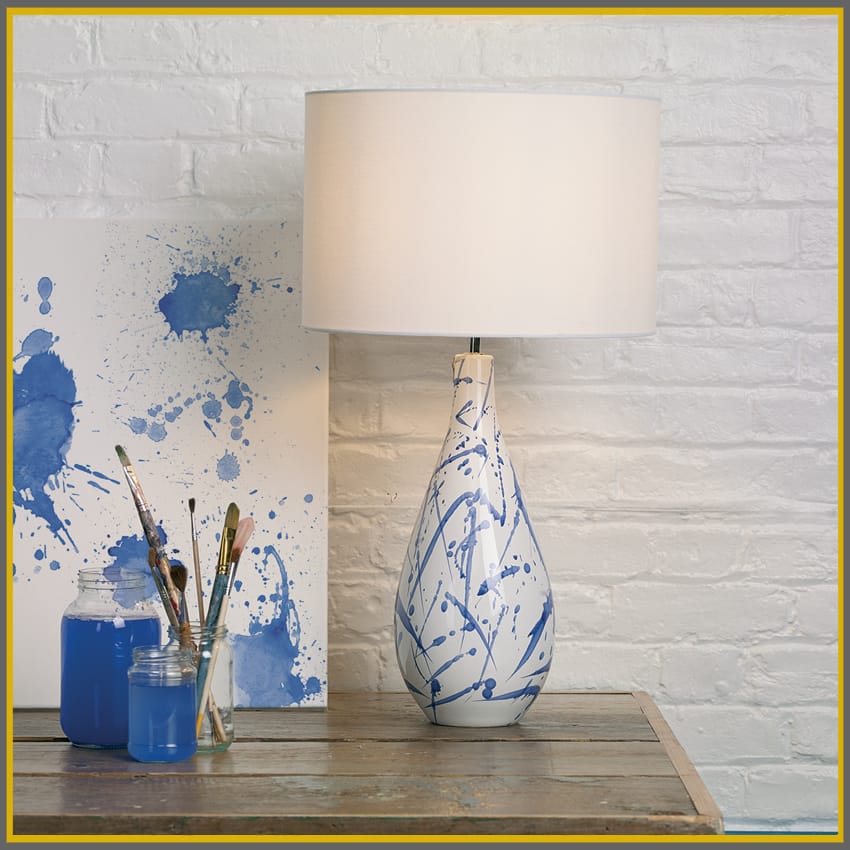 The Lighting Book Vol: 2 OLKA ceramic table lamp base in blue and white