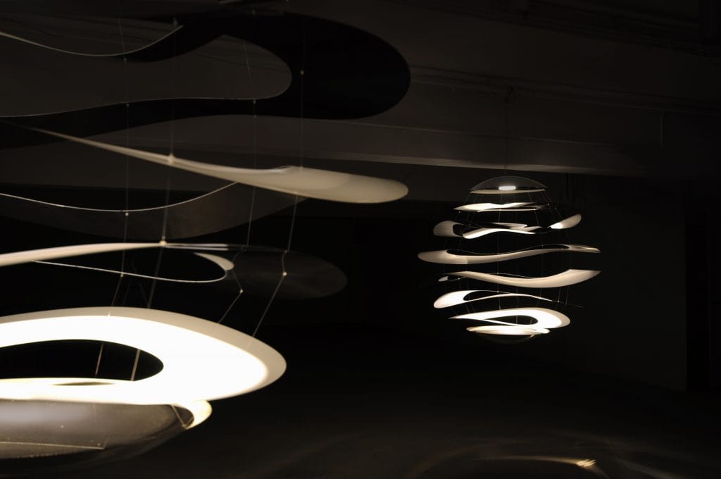 BUCKLE 70 decorative LED mirror polished chrome ceiling pendant light