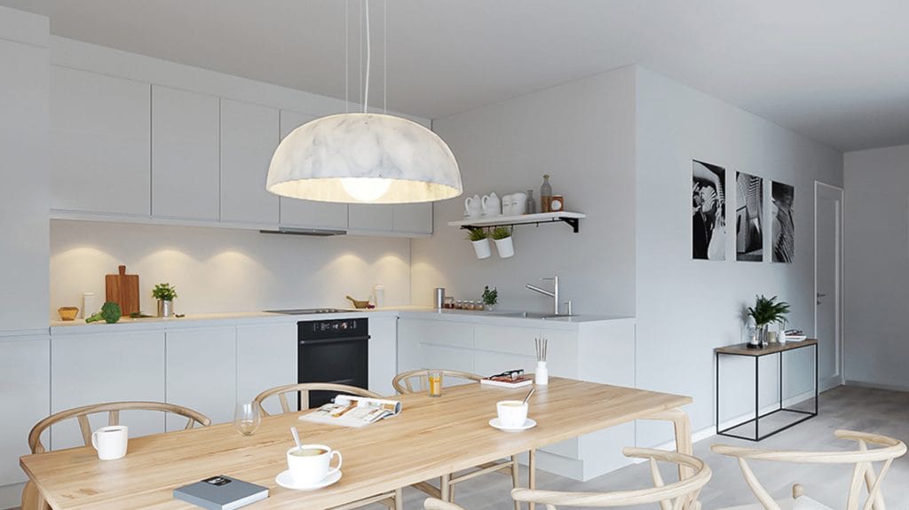 Innermost DORIC 60 large white marble resin ceiling pendant light