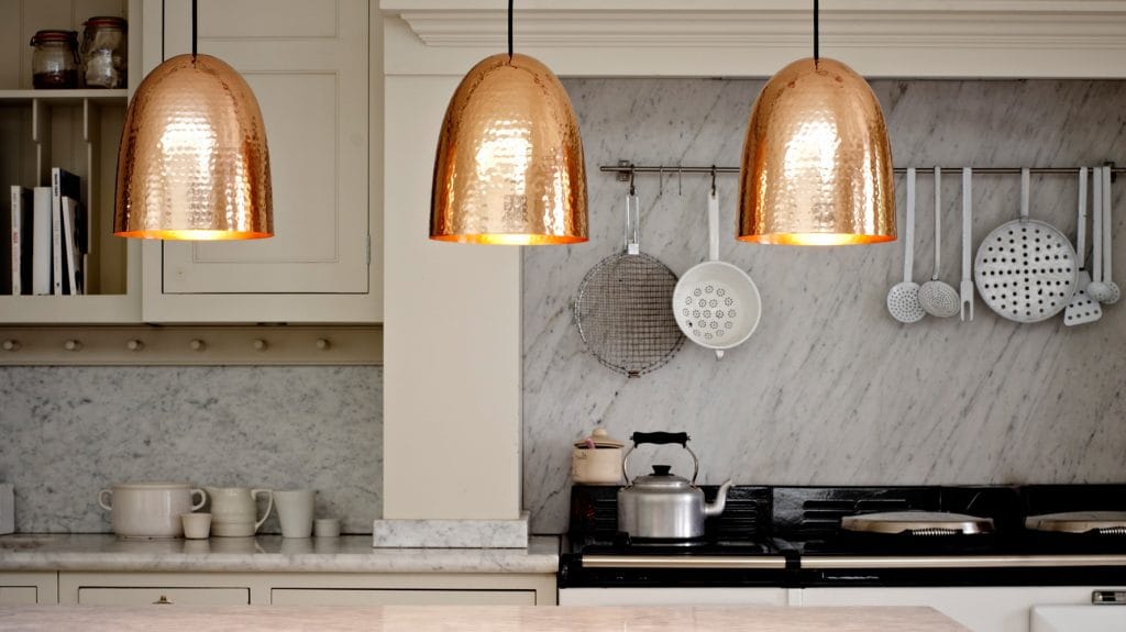 Original BTC STANLEY Large Pendant Light, Hammered Copper