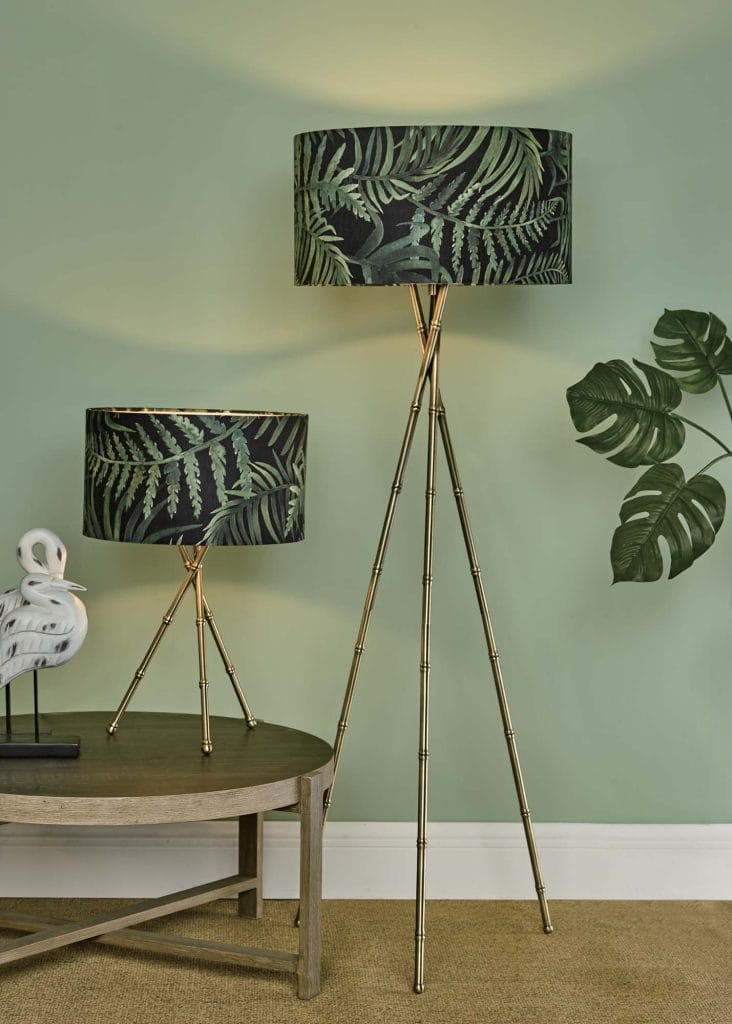 The Lighting Book Vol: 2 BAMBOO antique brass tripod style floor lamp base (base only)