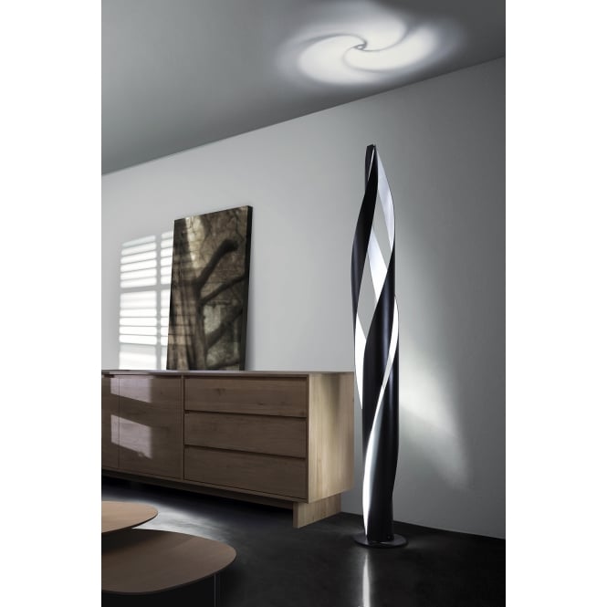 BOSQUET modern spiral design matte black floor lamp