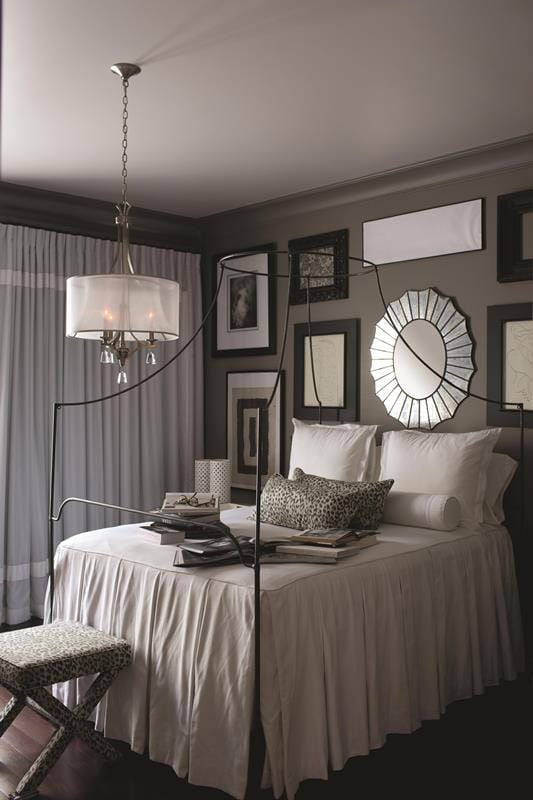 decorative drum shade lighting fitting with crystals