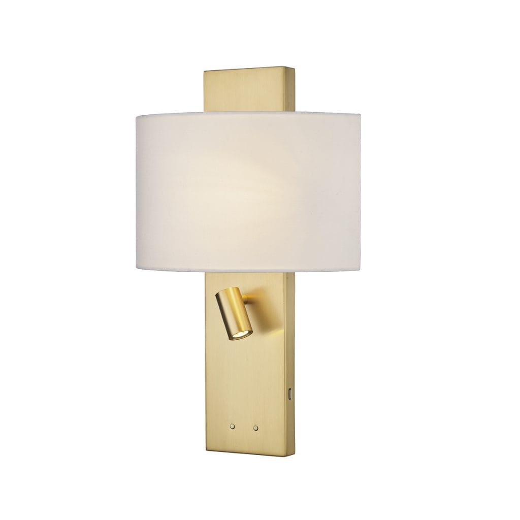 double reading wall light with USB charging port