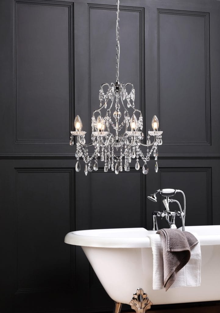 Bathroom chandeliers.