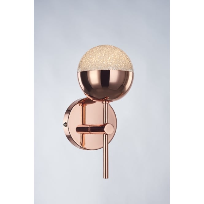 Copper bathroom wall light.