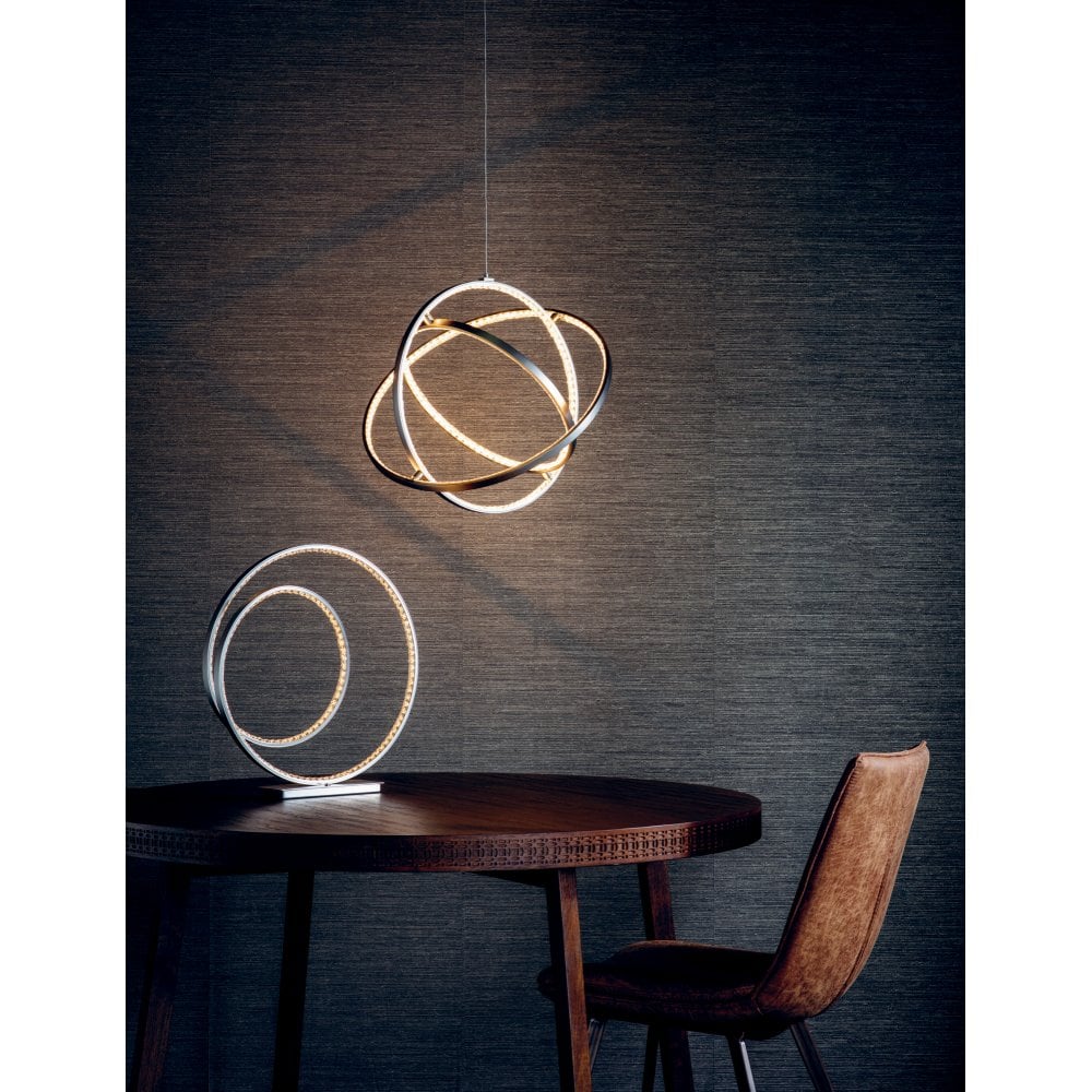 Modern Led touch lamp in Matt Nickel.