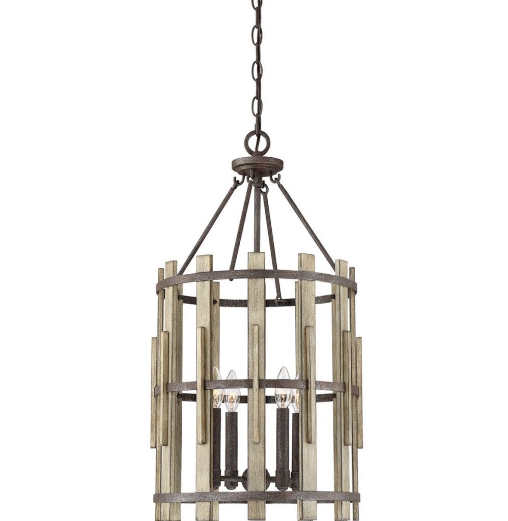 Wood hollow chandelier.