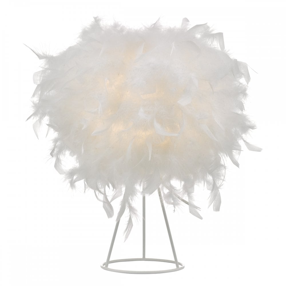 Feather table lamp.