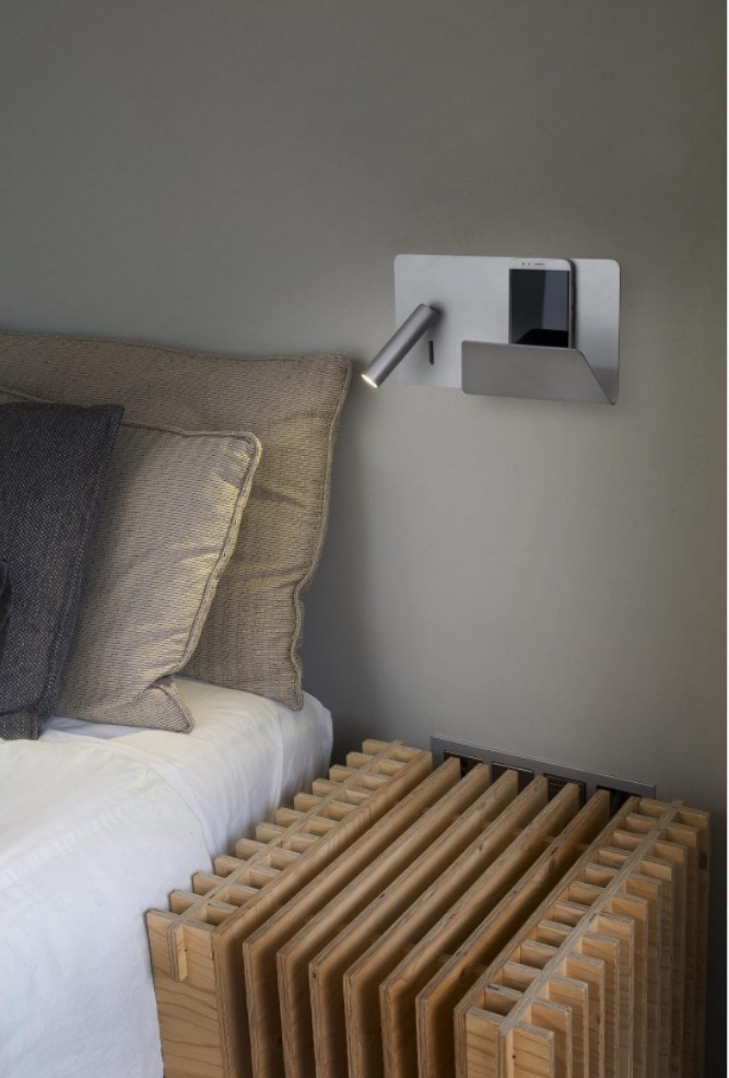 SUAU LED shelf wall light in grey with USB (right)
