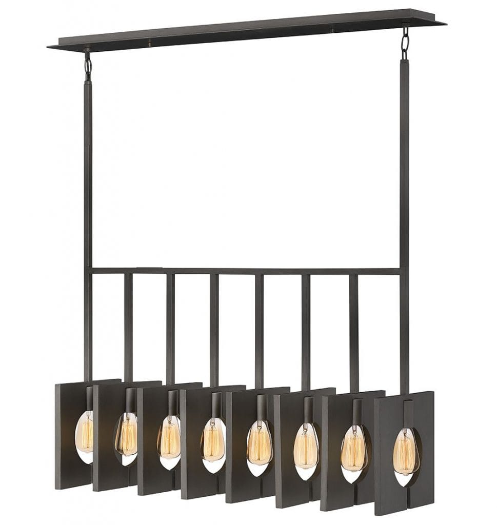 Quintessentiale Lighting | LUDLOW 8 Light Ceiling Pendant Bar in Brushed Graphite | Lighting Company UK