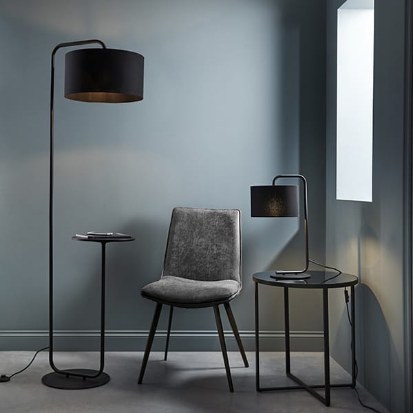 Modern floor lamp with table