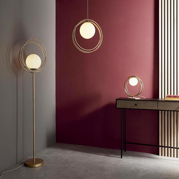modern hoop floor lamp