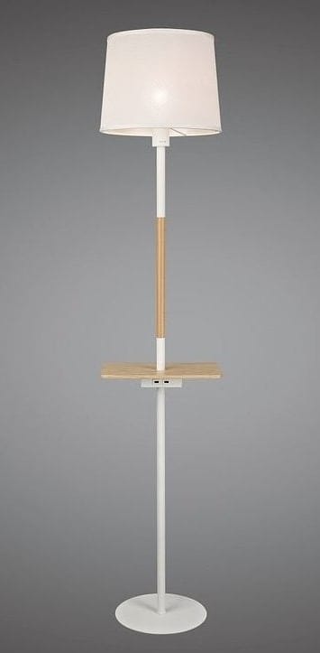 Floor lamp with shelf and USB port