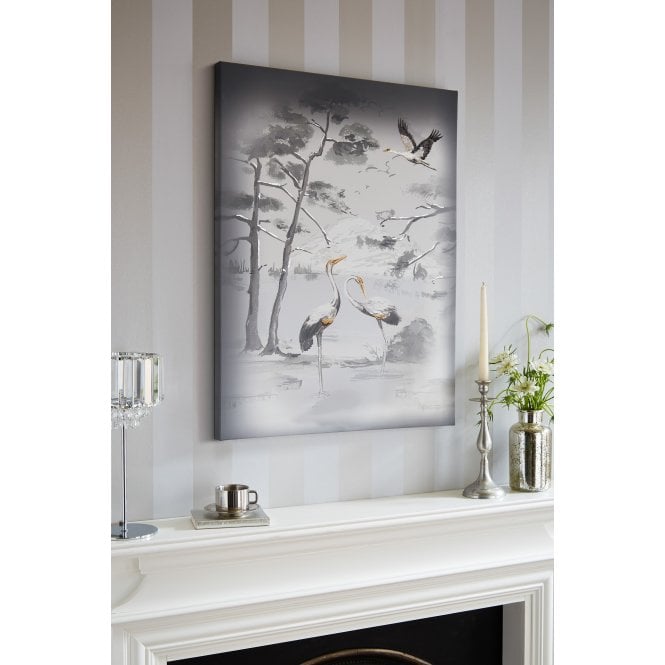 Laura Ashley wall art above a fireplace