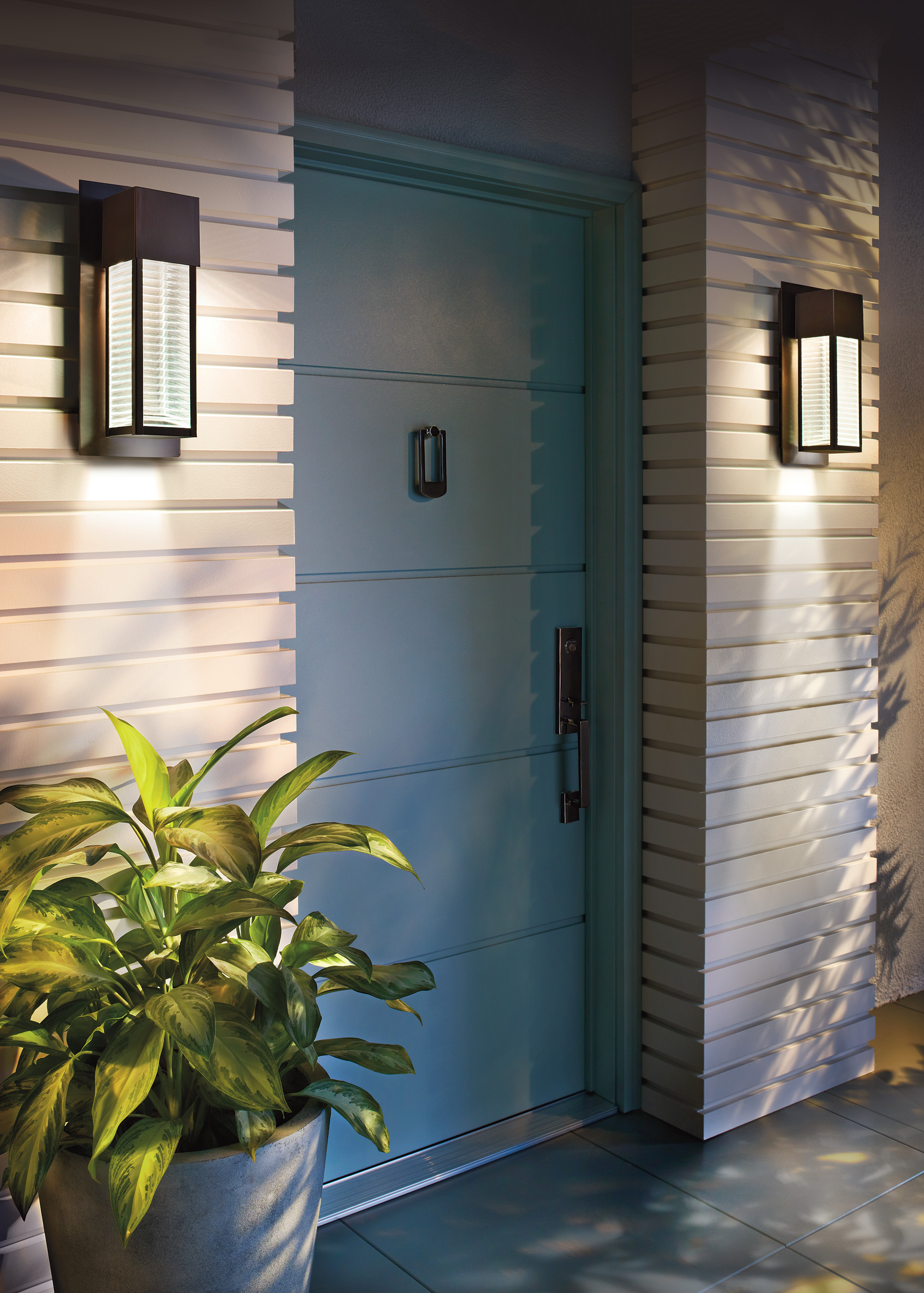 New York Lighting Collection SOREL modern architectural exterior wall light in bronze