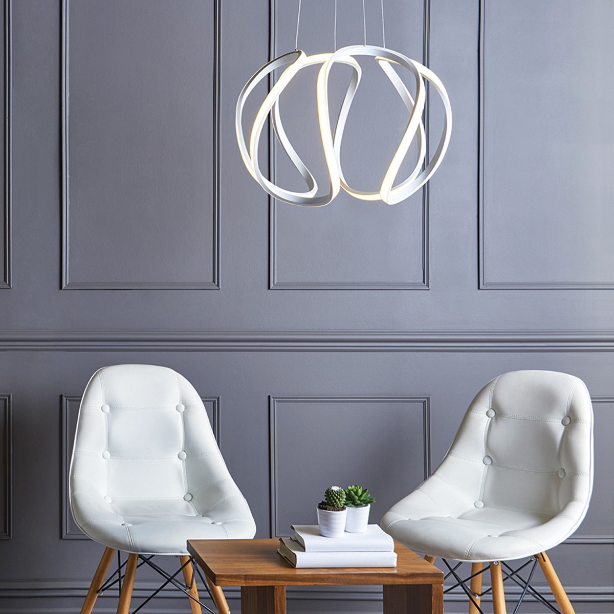The Lighting Book ALONSA sculptural white LED ceiling pendant (large)