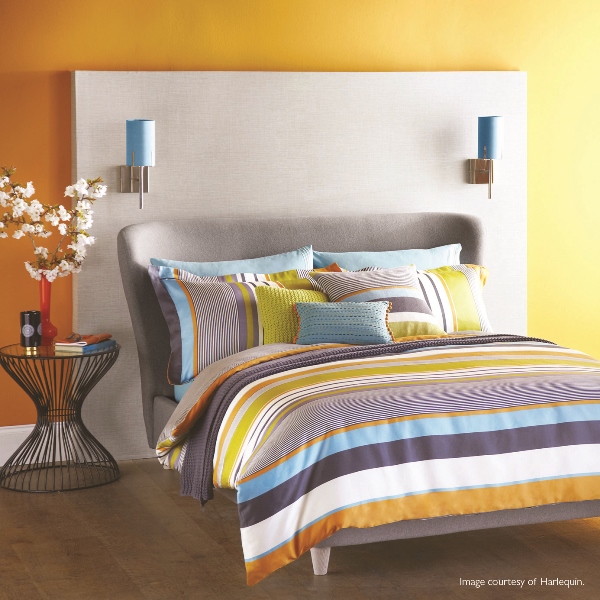 bright colourful bedroom