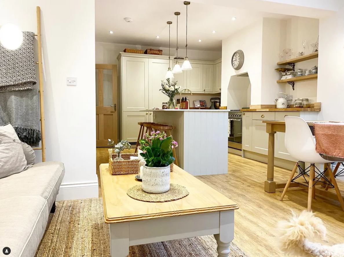 Open plan kitchen and living space