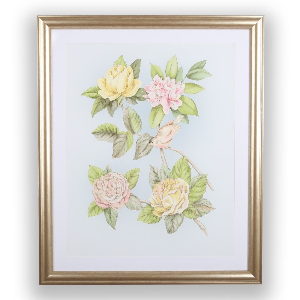 A floral Laura Ashley Picture in frame.