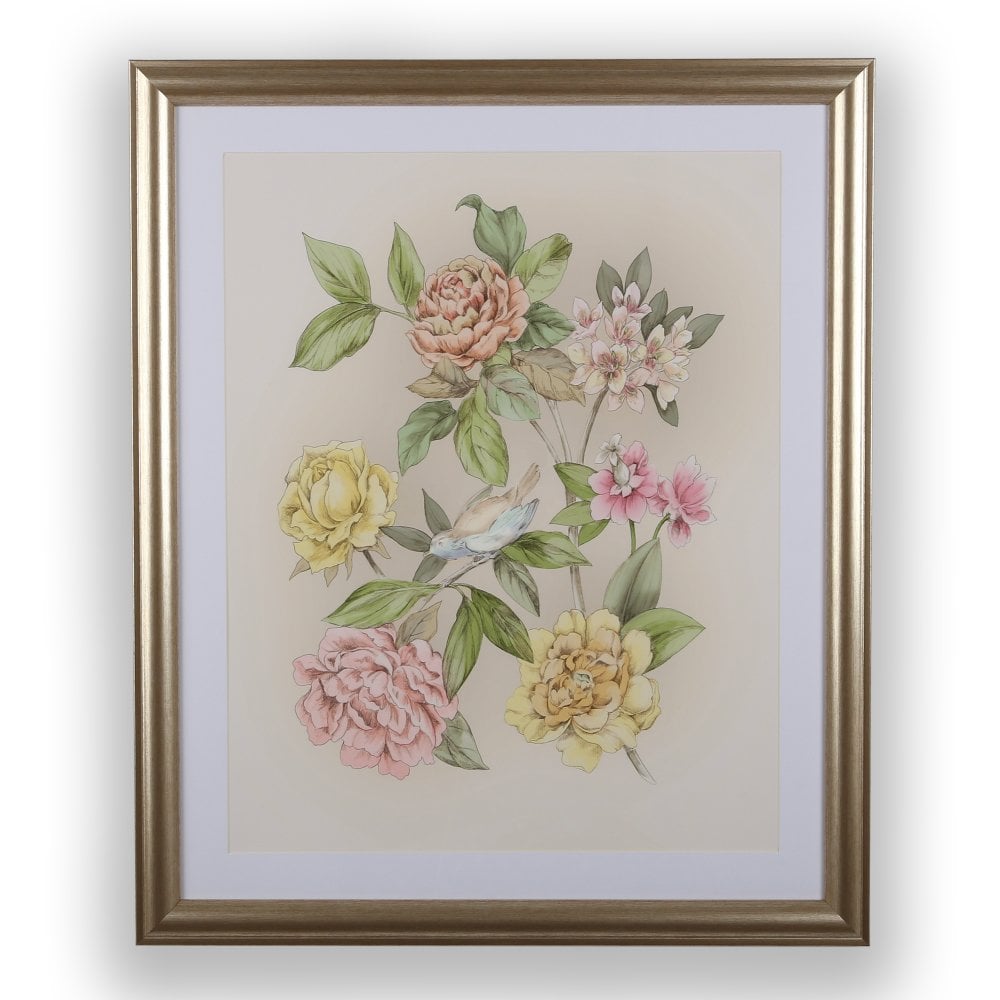 A floral Laura Ashley picture in frame.