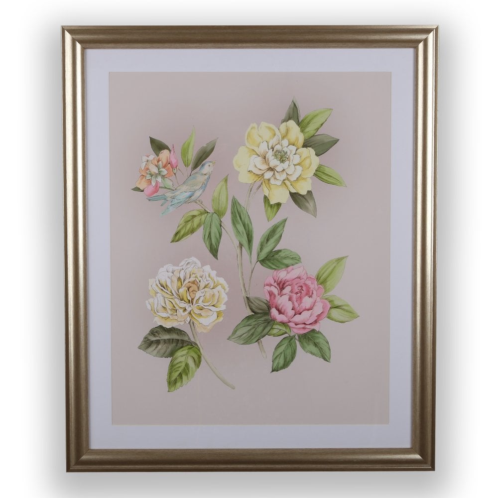 A floral Laura Ashley picture in frame.
