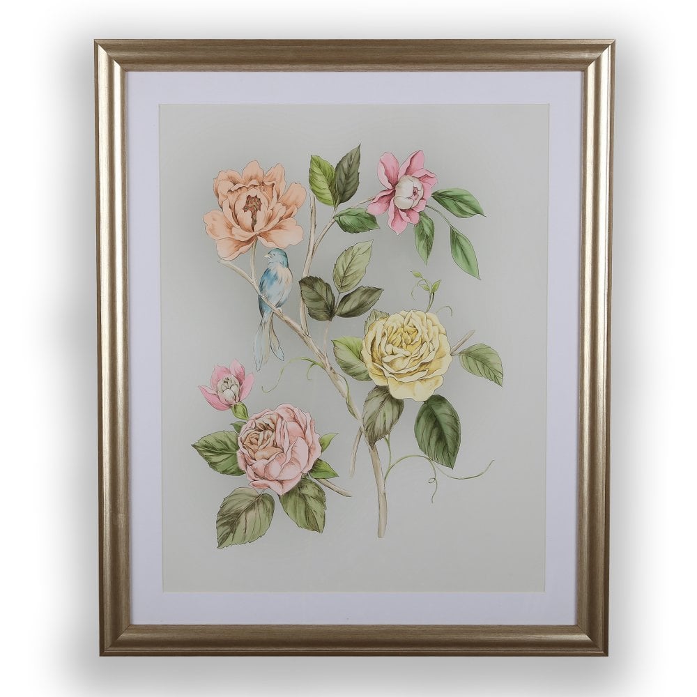 A floral Laura Ashley picture in frame.