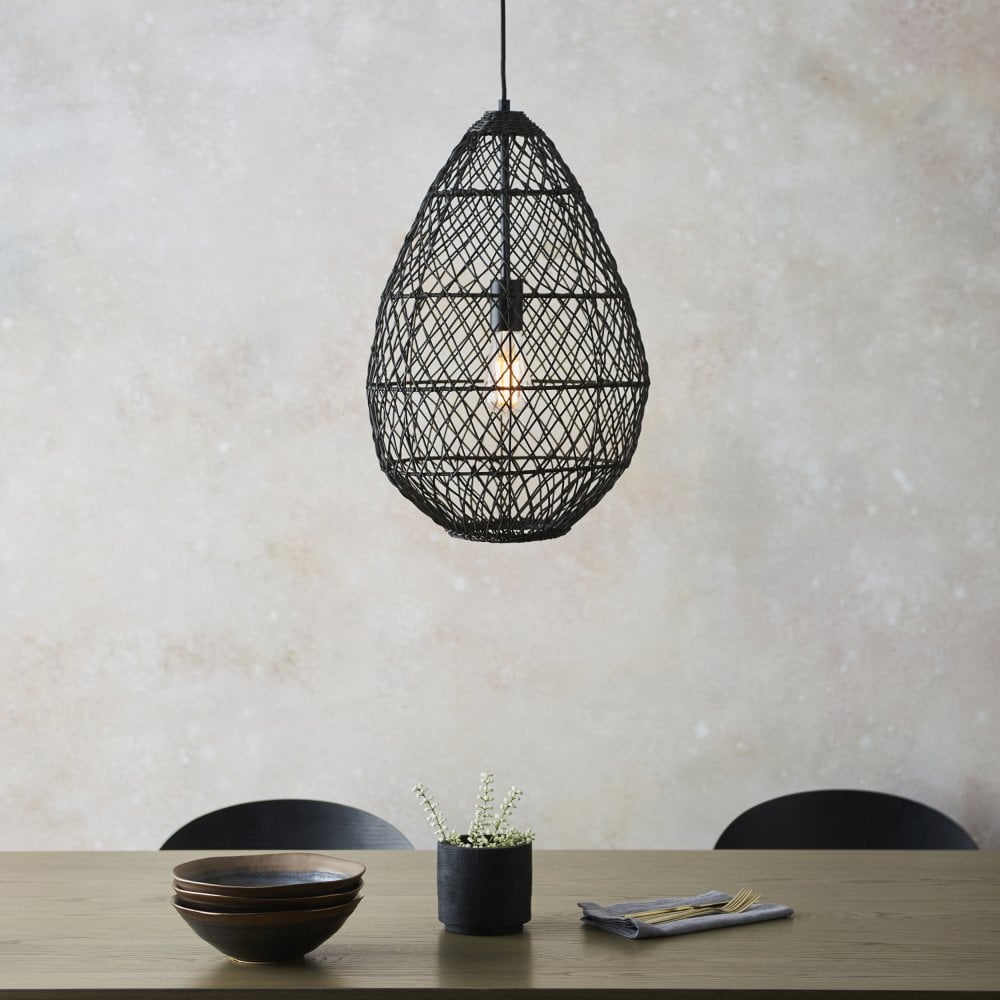 coloured rattan ceiling light