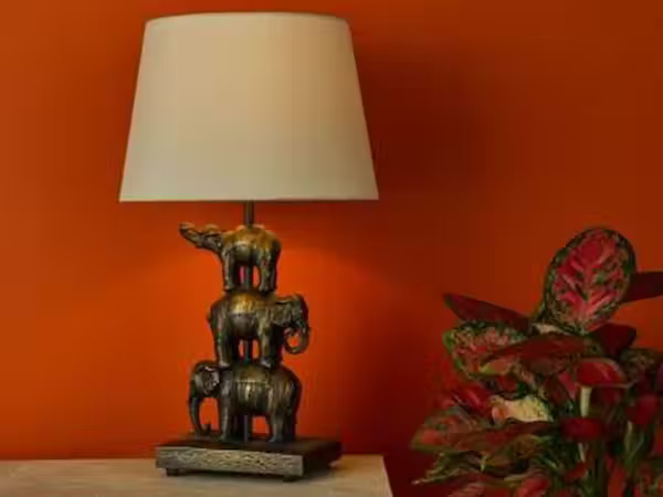 Table lamp on a bedside table