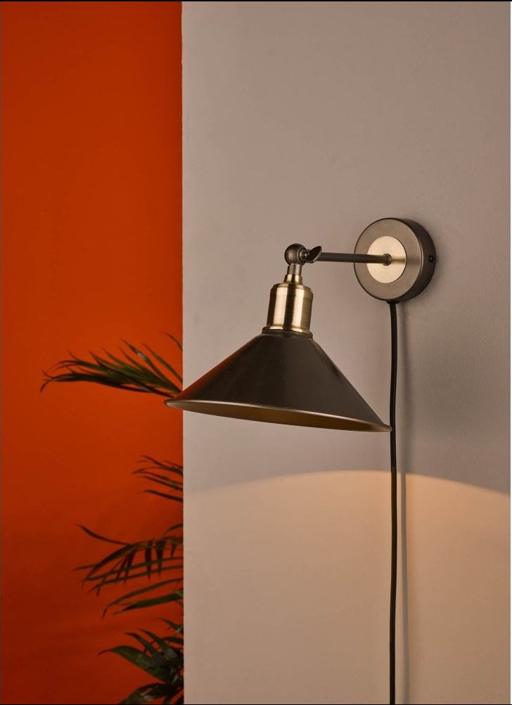 Plug in wall light with switch