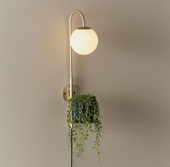 Plug in wall light with switch