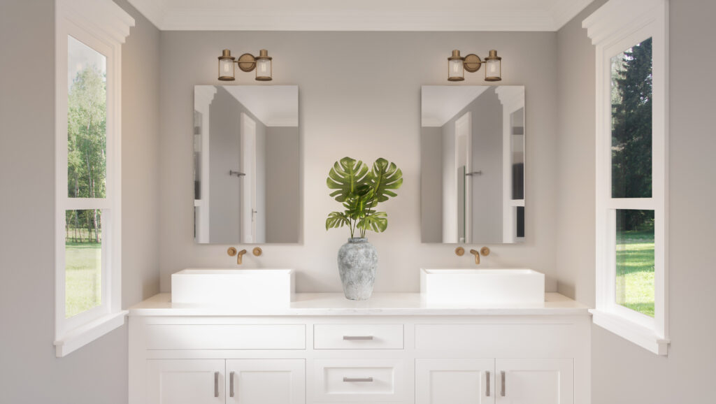 Bathroom with wall lights