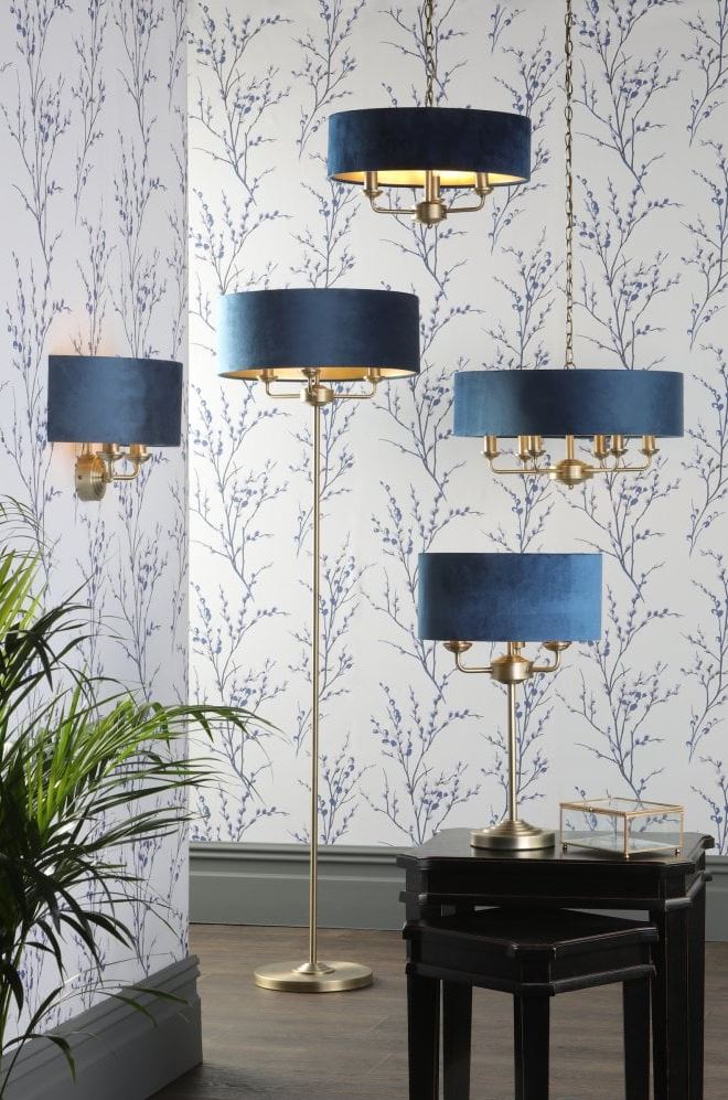 Laura Ashley Sorrento Family Navy Velvet and Brass