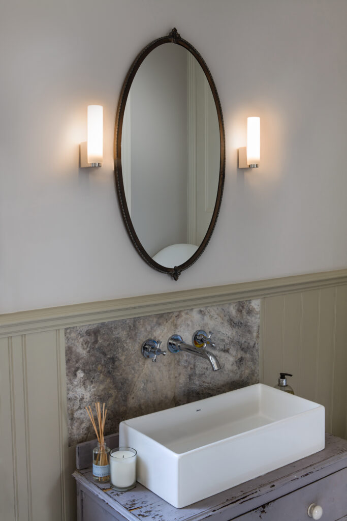 Bathroom with wall lights