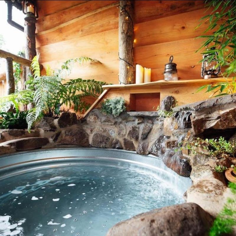 Outdoor bathing for relaxing