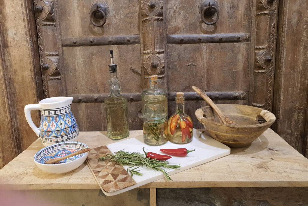 bowls, jugs and glass bottles
